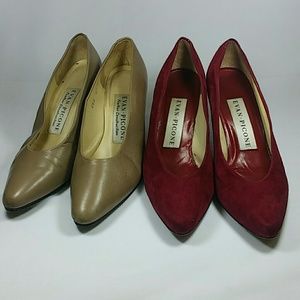 EVAN-PICONE RED & CREAM SHOES SIZE 6 1/2 M
